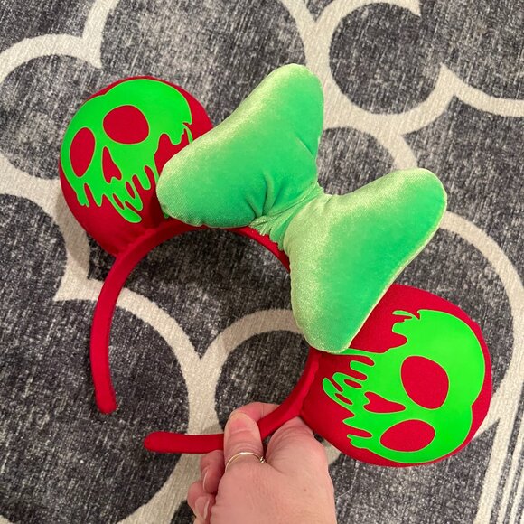 Poison Apple Disney Mouse Ears | Snow White Inspired Velvet Mouse Ears Headband - Picture 1 of 3